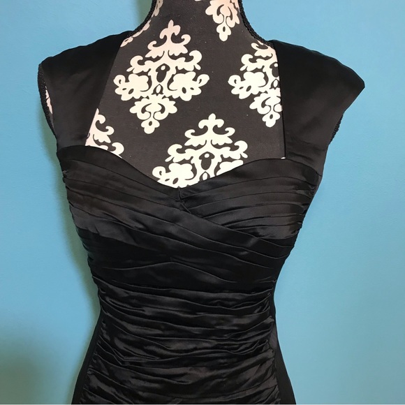 Calvin Klein Dresses & Skirts - Calvin Klein * Bodycon Black Satin Formal Cocktail Dress GUC Woman’s Petite 4P 4